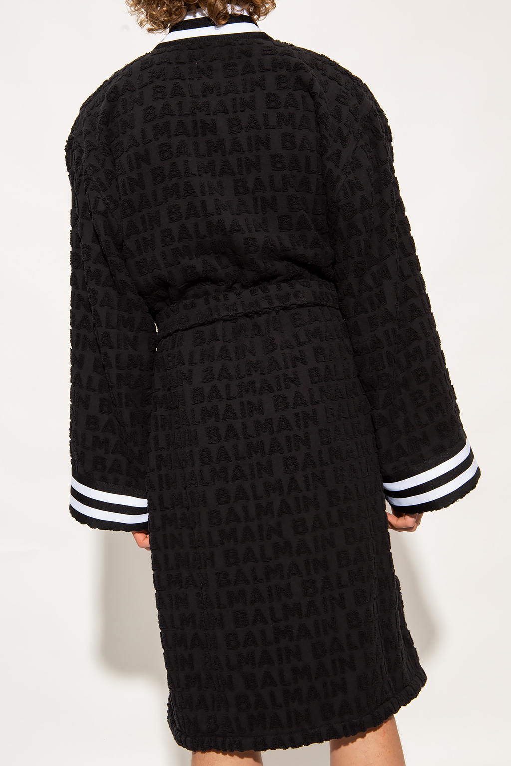 Balmain WOMEN CLOTHING JACKETS - Black Bathrobe with logo